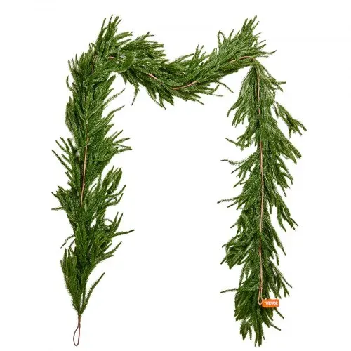 VEVOR Weihnachtsgirlande, 2750 mm, realistische Norfolk-Kieferngirlande, Tannengirlande, künstliche Grüngirlanden, für Weihnachtsdeko im Innen- & Außenbereich auf Tisch, Kaminsims und Kamin – Bild 9