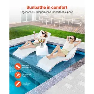 VEVOR Liegestühle 2 Stk. Chaiselongue Liegestühle für den Innenbereich des Pools für Wassertiefen bis zu 12,7 cm, im Pool befestigt und auf dem Wasser schwimmend, geeignet für alle Pooltypen VEVOR Liegestühle 2 Stk. Chaiselongue Liegestühle für den Innenbereich des Pools für Wassertiefen bis zu 12,7 cm, im Pool befestigt und auf dem Wasser schwimmend, geeignet für alle Pooltypen