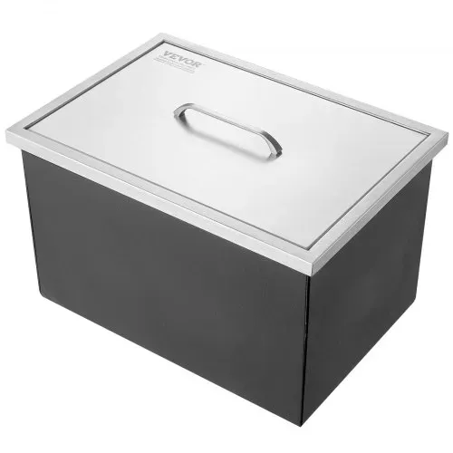 VEVOR Drop-in-Eisbox, 30,25 L Edelstahl-Eiskühler, 508 x 355 x 308 mm Kommerzieller Eisbehälter mit Abdeckung, Eingebaute Eisspeichertruhe, Abflussrohr und Ablassstopfen im Lieferumfang Enthalten – Bild 10