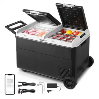 VEVOR 95 L Elektrische Kompressor Kühlbox, 12/24 V DC & 100-240 V AC Tragbare Autokühlbox mit Rollen & Griff, Gefrierschrank bis -20°C, Mini Kühlschrank für Auto, Wohnmobil, Lkw, Camping & Outdoor VEVOR 95 L Elektrische Kompressor Kühlbox, 12/24 V DC & 100-240 V AC Tragbare Autokühlbox mit Rollen & Griff, Gefrierschrank bis -20°C, Mini Kühlschrank für Auto, Wohnmobil, Lkw, Camping & Outdoor