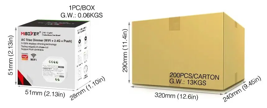 MiBoxer TRI-C1WR LED Dimmer Controller AC TRIAC WiFi+2,4G+Push – Bild 5