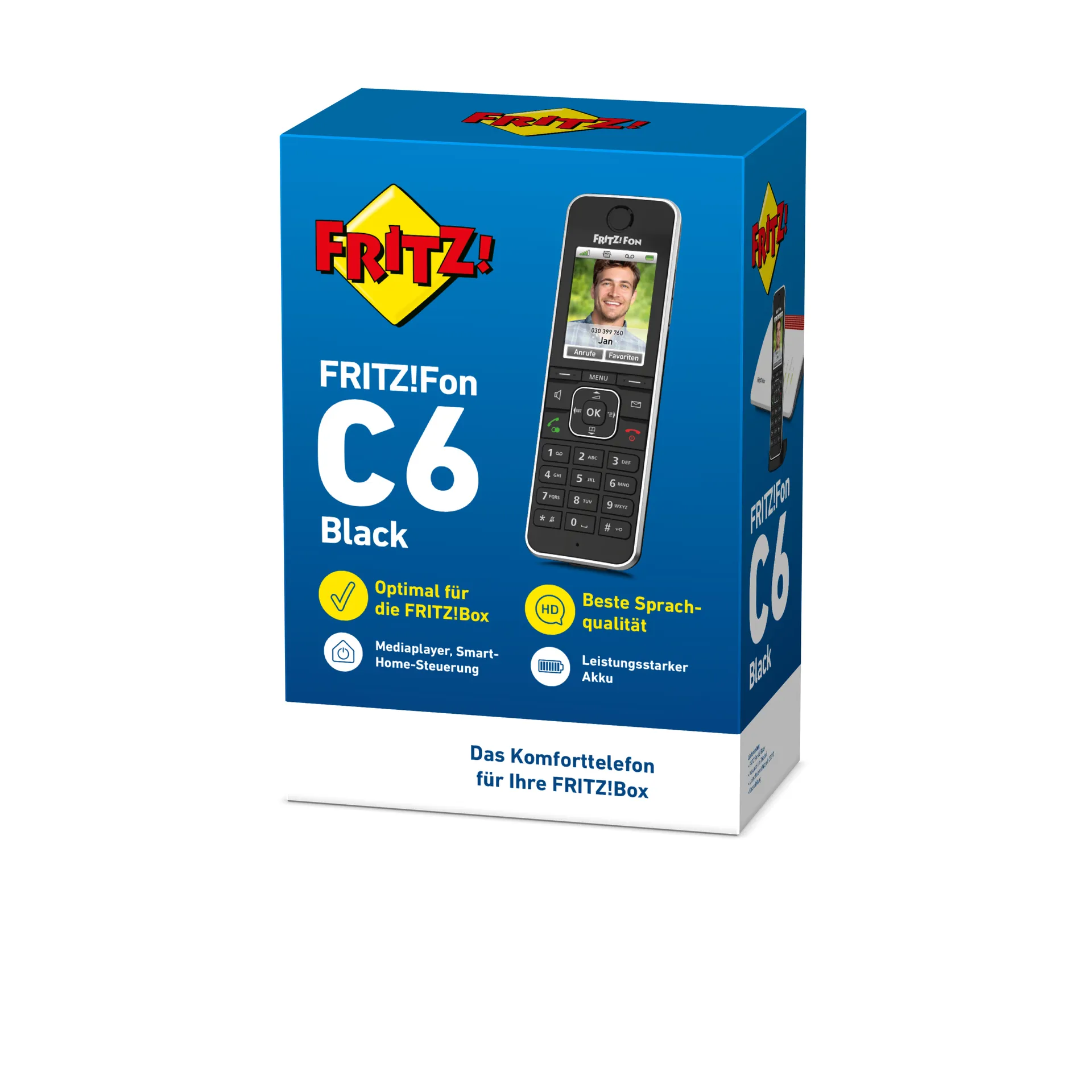 Fon FRITZ! C6 DECT-Telefon Anrufer-Identifikation Schwarz – Bild 7
