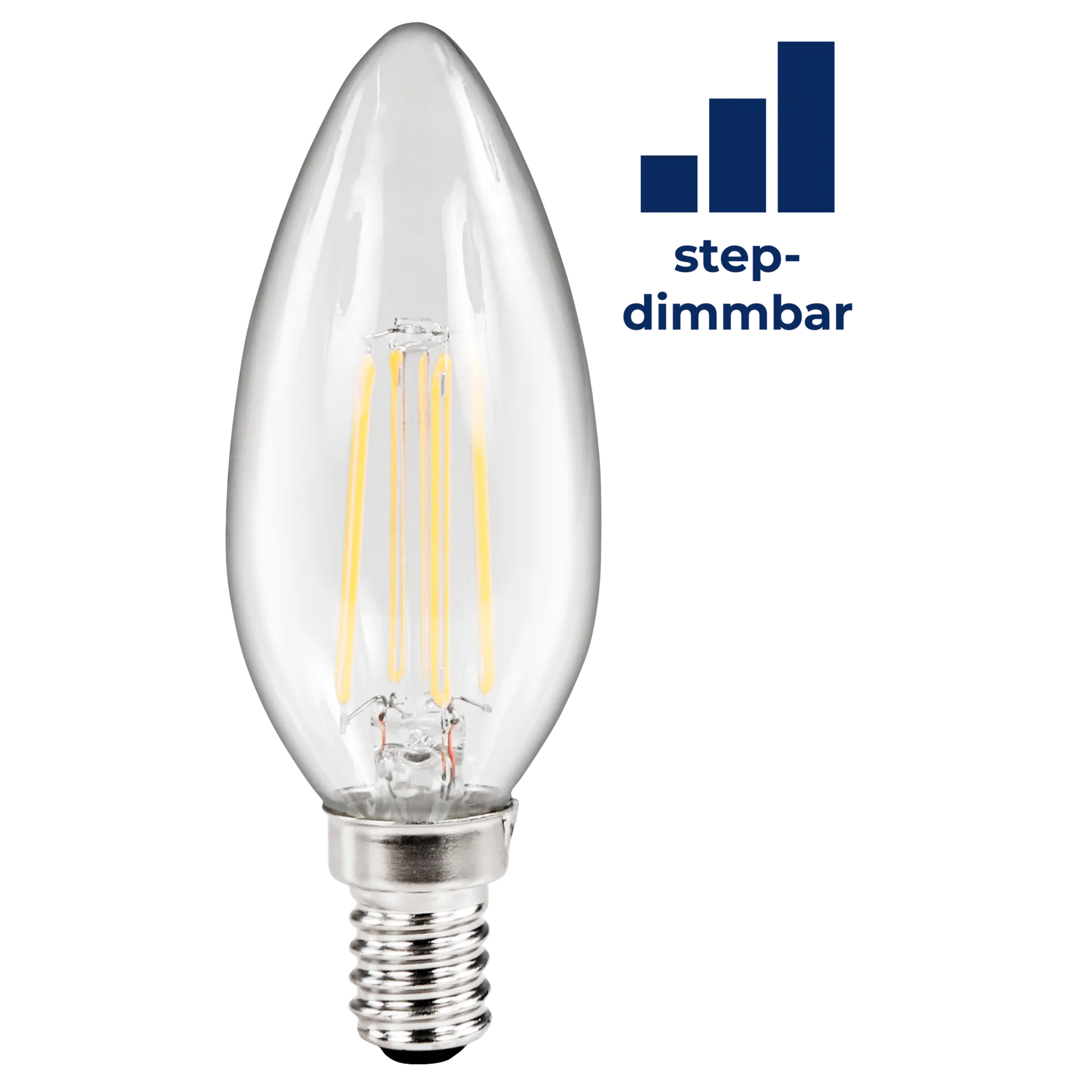 LED Filament Kerzenlampe McShine “Filed“, E14, 4W, 470lm, warmweiß, step-dimmbar LED Filament Kerzenlampe McShine “Filed“, E14, 4W, 470lm, warmweiß, step-dimmbar