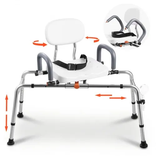 VEVOR Badewannentransferbank mit Drehsitz, Badewannendrehsitz mit Schwenkbaren Armlehnen und Rückenlehne, Höhen- und Breitenverstellbar, bis zu 180 kg Tragkraft, für Menschen mit Behinderung, Senioren VEVOR Badewannentransferbank mit Drehsitz, Badewannendrehsitz mit Schwenkbaren Armlehnen und Rückenlehne, Höhen- und Breitenverstellbar, bis zu 180 kg Tragkraft, für Menschen mit Behinderung, Senioren