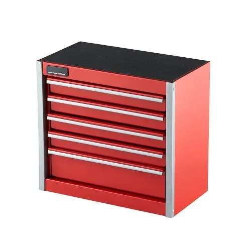 VEVOR Werkzeugkiste 218 x 118 x 205 mm, Werkzeugkasten aus Metall mit 5 Schubladen, Werkzeugkoffer mit EVA-Einlagen und PP-Fußpolstern, robuster Stahl mit Kugellageröffnung und Pulverbeschichtung, rot – Bild 8