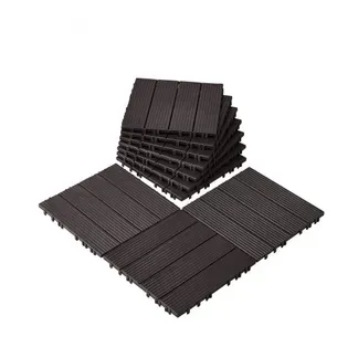 VEVOR Terrassenfliesen, 10er-Set, Balkonfliesen 30x30cm, Klickfliesen, wasserdichter Kunststoff-Bodenbelag für den Außenbereich, Terrassenbodenbelag für Veranda, Pool, Balkon, Hinterhof, Dunkelbraun VEVOR Terrassenfliesen, 10er-Set, Balkonfliesen 30x30cm, Klickfliesen, wasserdichter Kunststoff-Bodenbelag für den Außenbereich, Terrassenbodenbelag für Veranda, Pool, Balkon, Hinterhof, Dunkelbraun
