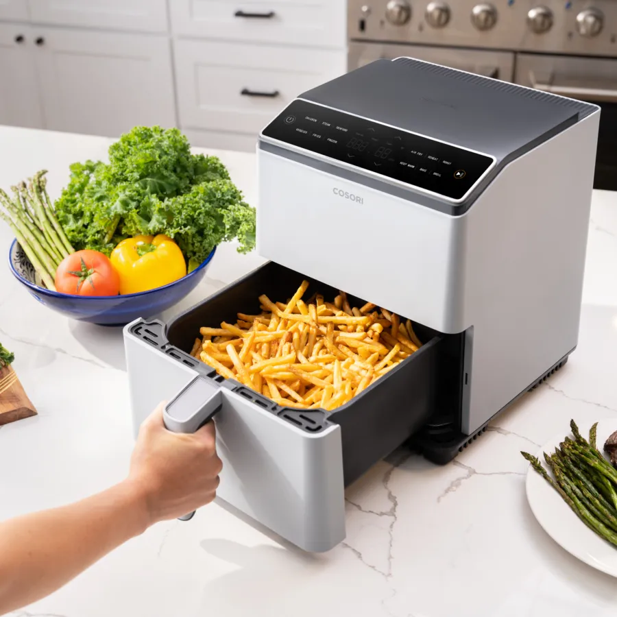 Cosori Dual Blaze Einzelbild 6,4 l Eigenständig 1750 W Heißluftfritteuse Hellgrau – Bild 5