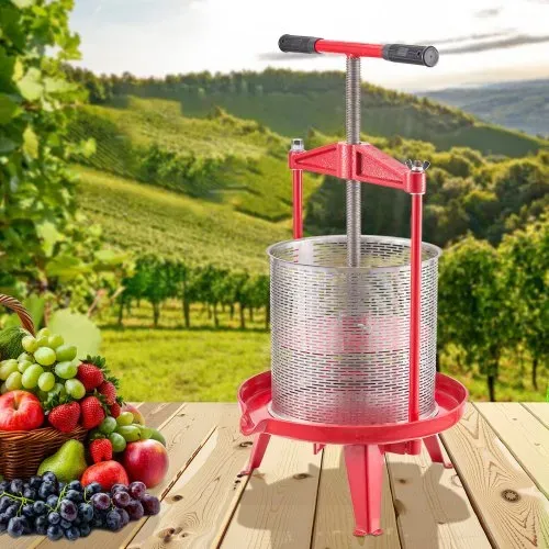 VEVOR Obstweinpresse Obstmühle Apfelmühle (14 L), Edelstahlkorb mit dreieckiger Struktur, manueller Entsafter, manuelles Mahlwerk, Apfelweinpresse Traubenpresse mit T-Griff für Küche Zuhause – Bild 7