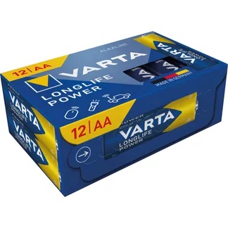 Mignon-Batterie VARTA “Longlife Power“, Alkaline, 1,5V, Typ AA/LR6, 12er-Pack Mignon-Batterie VARTA “Longlife Power“, Alkaline, 1,5V, Typ AA/LR6, 12er-Pack