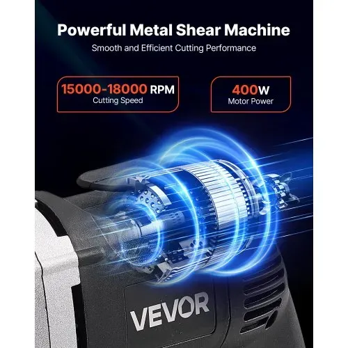 VEVOR Elektrische Blechschere, 4,0 A kabelgebundene Metallschere mit 360°-Schwenkkopf, variable Drehzahl, kontinuierliches Schneiden, sauberer Schnitt für 1,22 mm verzinkten Stahl, 1 mm Edelstahl VEVOR Elektrische Blechschere, 4,0 A kabelgebundene Metallschere mit 360°-Schwenkkopf, variable Drehzahl, kontinuierliches Schneiden, sauberer Schnitt für 1,22 mm verzinkten Stahl, 1 mm Edelstahl