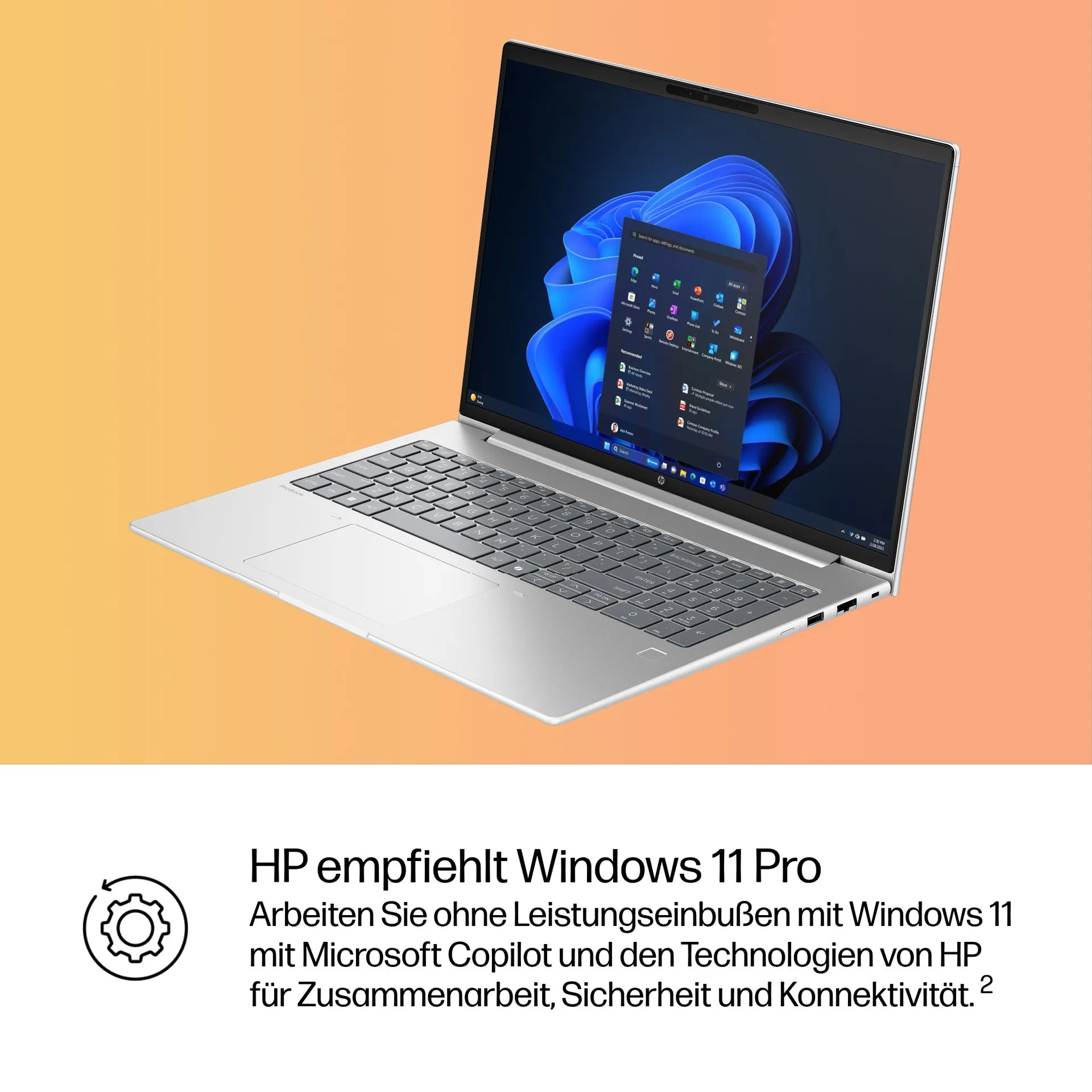 HP ProBook 4 G1i AI Intel Core Ultra 7 255U Laptop 40,6 cm (16") WUXGA 32 GB DDR5-SDRAM 1 TB SSD Wi-Fi 7 (802.11be) Windows 11 Pro AI PC Silber – Bild 6
