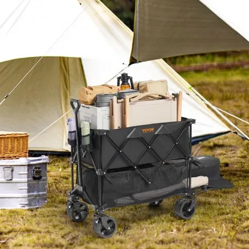 VEVOR Bollerwagen 1320 x 565 x 1065 mm Kinderwagen aus 600D Oxford-Stoff mit PVC-Beschichtung Strandwagen wasserdicht, UV-beständig max. 204 kg Tragfähigkeit Transportkarre Gerätewagen Handwagen – Bild 7