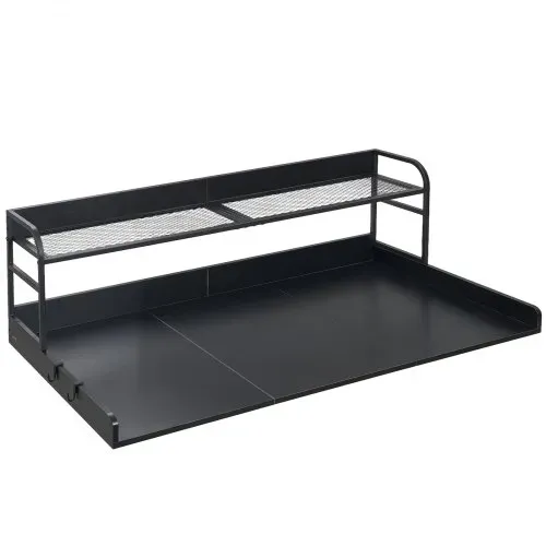 VEVOR Arbeitsplatte für Waschmaschine & Trockner (137 x 69,9 cm) mit Haken & Ablage, zur Organisation und Aufbewahrung im Wäscheschrank Speisekammer Küchentheke, bis 113 kg Belastbar, Schwarz – Bild 9