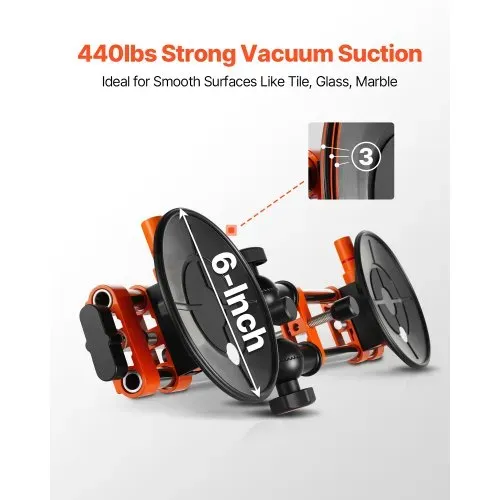 VEVOR Nahtsetzer, 2er-Pack Granit-Nahtverbinder mit 152 mm Vakuum-Saugnäpfen, Steinsetzer zum Verbinden & Nivellieren von Fugen, 90°-120° verstellbar, Ideal für Fliesen- & Marmorplatten VEVOR Nahtsetzer, 2er-Pack Granit-Nahtverbinder mit 152 mm Vakuum-Saugnäpfen, Steinsetzer zum Verbinden & Nivellieren von Fugen, 90°-120° verstellbar, Ideal für Fliesen- & Marmorplatten