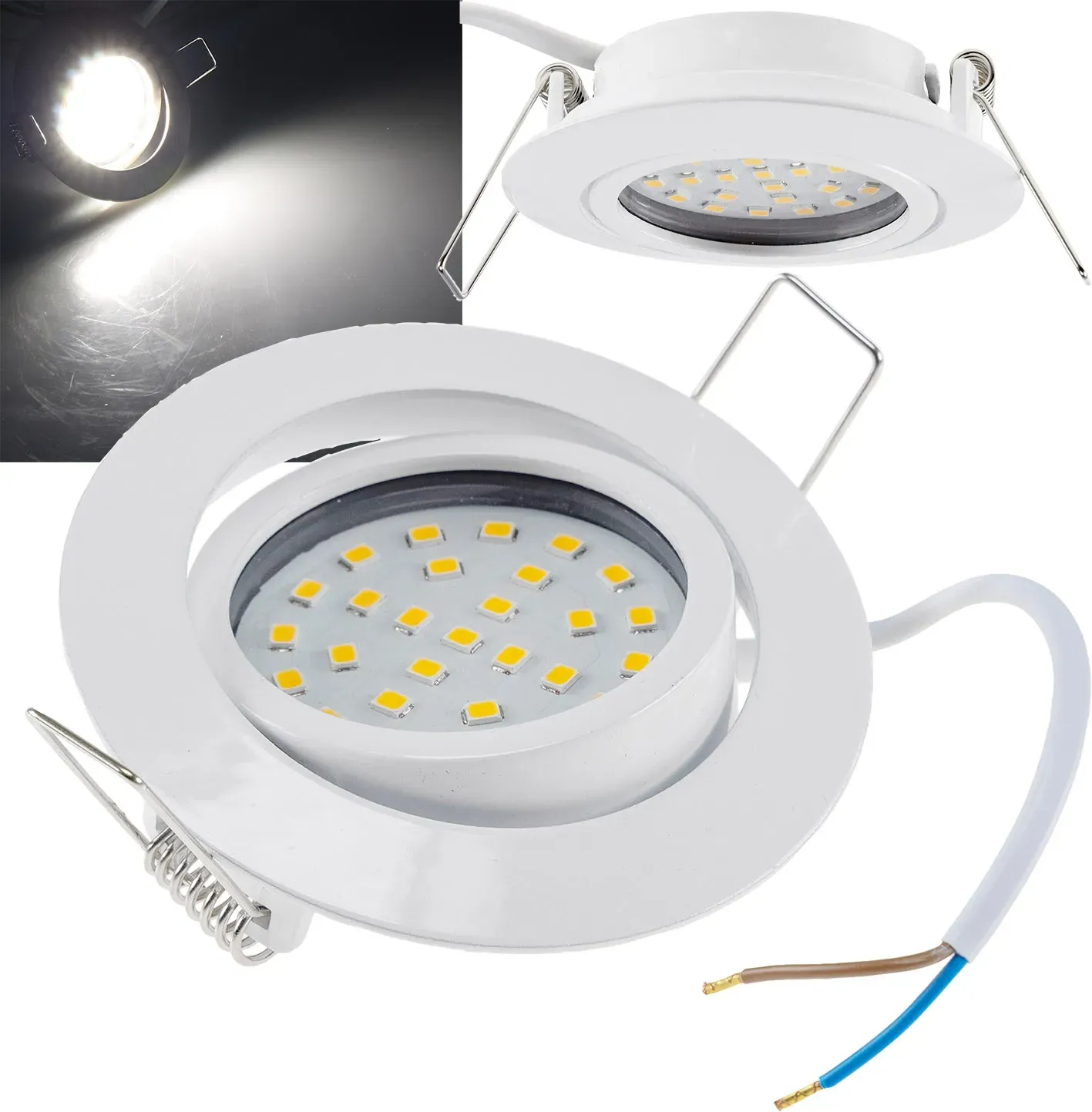 LED-Einbauleuchte “Flat-26” neutralweiß 80x26mm, 3W, 390lm, weißes Gehäuse LED-Einbauleuchte “Flat-26” neutralweiß 80x26mm, 3W, 390lm, weißes Gehäuse