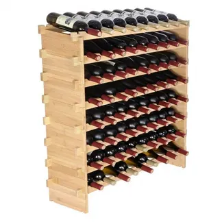 VEVOR Weinregal Weinständer für 72 Flaschen, BambusßFlaschenregal mit 8 Fächern, Stapelbar Vintage Weinständer Metall für Keller, Bar, Lagerraum usw. Flaschenhalter Weinflaschenregal 80 kg Belastbar VEVOR Weinregal Weinständer für 72 Flaschen, BambusßFlaschenregal mit 8 Fächern, Stapelbar Vintage Weinständer Metall für Keller, Bar, Lagerraum usw. Flaschenhalter Weinflaschenregal 80 kg Belastbar