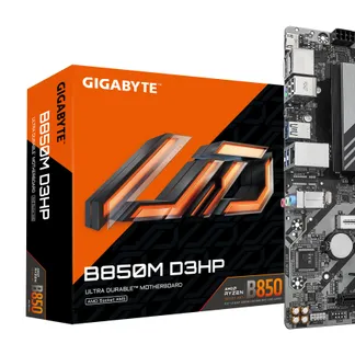 GIGABYTE B850M D3HP Motherboard – AMD Ryzen 9000 Series CPUs, 5+2+2 Phasen Digital VRM, bis zu 8200MHz DDR5 (OC), 1xPCIe 5.0 + 1xPCIe 4.0 M.2, GbE LAN, USB 3.2 Gen 2 GIGABYTE B850M D3HP Motherboard – AMD Ryzen 9000 Series CPUs, 5+2+2 Phasen Digital VRM, bis zu 8200MHz DDR5 (OC), 1xPCIe 5.0 + 1xPCIe 4.0 M.2, GbE LAN, USB 3.2 Gen 2