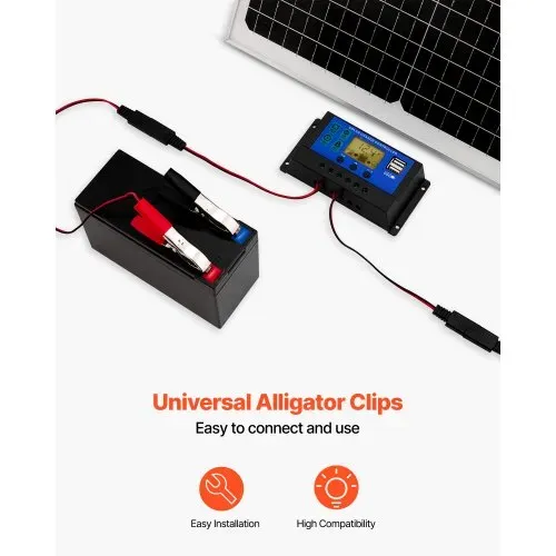 VEVOR 12V Monokristallines Solarpanel-Kit, Solarbatterieladegerät mit intelligentem MPPT-Controller & verstellbarer Halterung, IP67 wasserdicht für Auto, Boot, Wohnmobil, Motorradanhänger – Bild 4