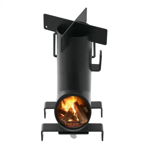 VEVOR Raketenofen, BBQ Rakete Holzofen aus Karbonstahl mit Tragetasche, zum Verbrennen von Zweigen, Stöcken oder Holzkohle zum Outdoor Kochen, Camping Outdoor-Campingkocher, Campinggrill – Bild 10
