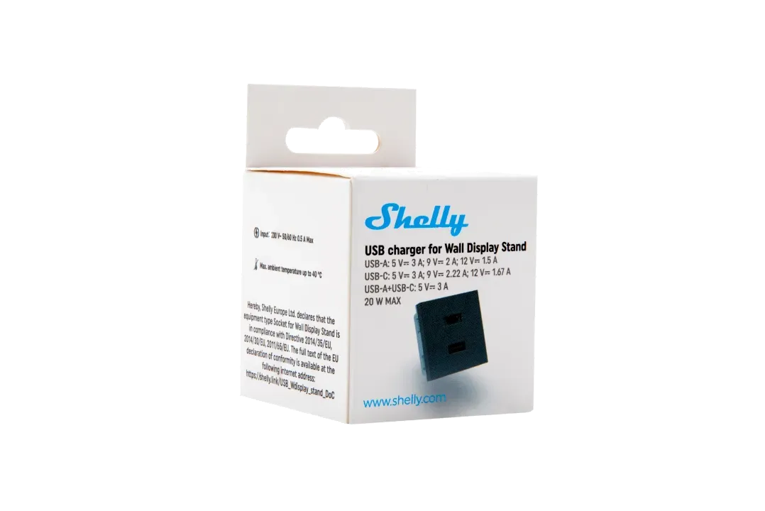 Shelly · Unterputz Zubehör · USB · Charger schwarz – Bild 9