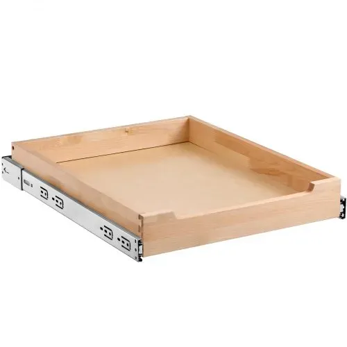 VEVOR Ausziehbarer Schrank-Organizer Schrankschublade Regal (432 x 533 x 76 mm) mit sanftem Schließmechanismus, Holz-Schiebeschublade Unter- und Seitenmontage, für Küche Speisekammer Badezimmer – Bild 8