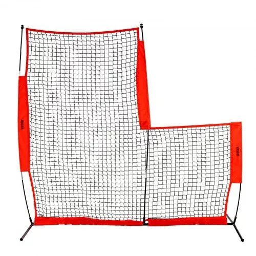 VEVOR L-Typ für Schlägerkäfig 240 x 106 x 214 cm Baseball- und Softball-Sicherheitsschirm Körperschutz Tragbarer Schlagschirm mit Tragetasche & Bodenpfählen, Outdoor Baseball-Pitching-Netz Rot – Bild 10