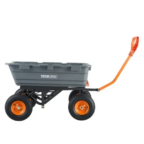 VEVOR Transportwagen, Gartenkarre mit leicht zu montierendem Stahlrahmen, Gartenwagen mit umwandelbarem 2-in-1-Griff, Mehrzweck-Schubkarre mit 680 Tragfähigekit, ca. 33 cm Reifen – Bild 9