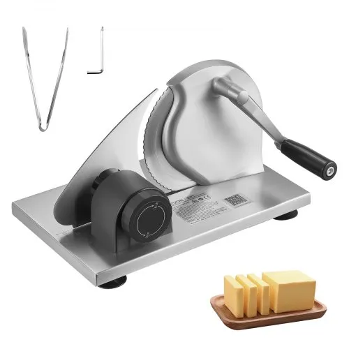 VEVOR Manueller Brotschneider, Käseschneider mit einstellbarer Schnittstärke (0–15 mm), handbetriebener Brotschneider mit mikrogezahnter Edelstahlklinge für Küche, Bäckerei und Partys VEVOR Manueller Brotschneider, Käseschneider mit einstellbarer Schnittstärke (0–15 mm), handbetriebener Brotschneider mit mikrogezahnter Edelstahlklinge für Küche, Bäckerei und Partys