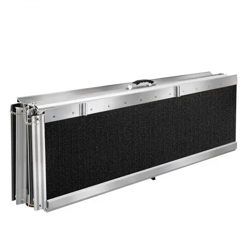 VEVOR Rollstuhlrampe Faltbar 3045x745mm, 362,9kg Belastbare Schwellenrampe mit Rutschfester Oberfläche & 170-400mm Verstellbaren Stützfüßen, Tragbare Auffahrrampe für Rollstuhl Türschwelle Bordsteine – Bild 10