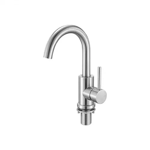 VEVOR Einhebelwaschtischarmatur Wasserhahn mit gebürstetem Nickel & hohem Bogenauslauf, Waschbeckenarmatur Küchenwasserarmaturen wassersparend, Einhebelmischer für Badezimmer Wohnmobil Bar-Spüle – Bild 9