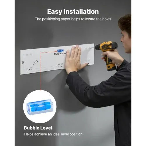 VEVOR 2er-Set Garagenregal 1219x620x210 mm Werkzeugaufbewahrung 113 kg pro Schicht Werkzeughalter Wand 1219x620 mm Regalfläche Aufbewahrungsregale Metallregal Werkzeug Organizer Wandregale – Bild 4