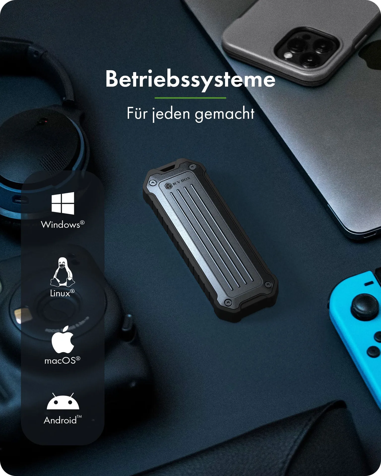 ICY BOX M.2 NVMe/SATA SSD Enclosure staub- und stoßfest – Bild 7