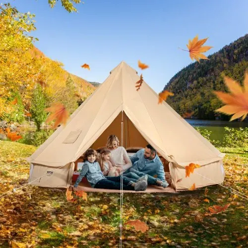 VEVOR Canvas-Glockenzelt 3 m 4-Jahreszeiten-Canvas-Zelt für Camping mit Herdanschluss – Bild 7