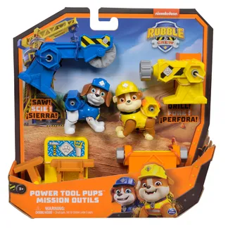 Rubble & Crew Power Tool Pups – Spielset mit 2 Hundefiguren Rubble und Wheeler, 2 Bauwerkzeugen und Bauzubehör Rubble & Crew Power Tool Pups – Spielset mit 2 Hundefiguren Rubble und Wheeler, 2 Bauwerkzeugen und Bauzubehör