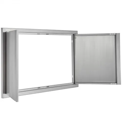 VEVOR Grill-Zugangstür, 914 x 534 mm, Doppelte Außenküchentür, Flächenbündig Montierte Edelstahltür, Vertikale Wandtür mit Versenkbaren Griffen, für Grillinsel, Grillstation, Außenschrank – Bild 10