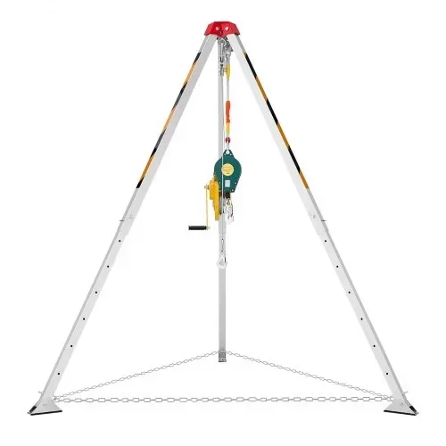 VEVOR Dreibein-Set für beengte Räumen, Rettungsdreibein mit Hebevorrichtung, 816 kg Winde, Rettungssystem 19,8 m Kabel, Rettungsstativ mit Absturzsicherung, 1,34–2,15 m Arbeitshöhe – Bild 9