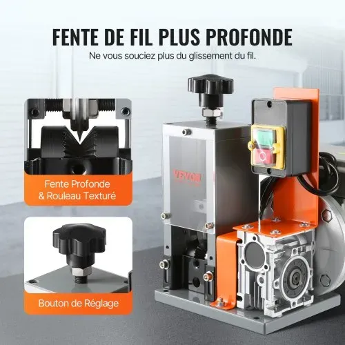 VEVOR Kabelabisoliermaschine Elektrisch φ1,5-25mm Kabelschälmaschine 180W Abisoliermaschine 18m pro Minute Geschwindigkeit Abisolierzange 65-Mn-Federstahl Klinge Ideal zum Abisolieren von Kupferdraht – Bild 4