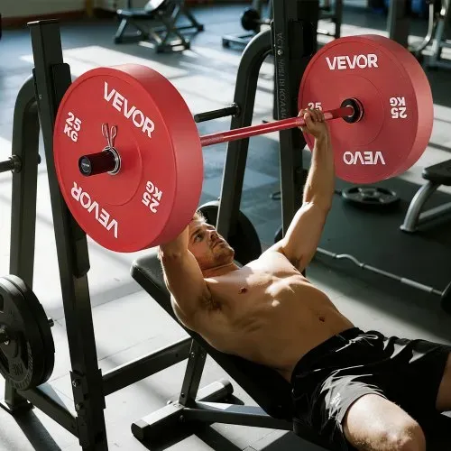 VEVOR Langhantelstange Zugstange 120 cm mit geriffeltem Griff für Krafttraining Gewichtheben Kniebeugen Kreuzheben Bankdrücken, Hantelstange passend für 50 mm Hantelscheiben mit 227 kg Tragkraft – Bild 7