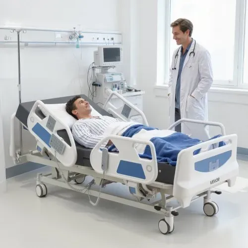 VEVOR Krankenhausbett Elektrisch, 5 Funktionen-Pflegebett mit Herzstuhl, Reanimationsfunktion, Trendelenburg- Anti-Trendelenburg-Lagerung, Zentralverriegelungssystem & 12,7 cm Rollen, Seniorenbett – Bild 7