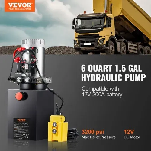 VEVOR Hydraulikpumpe Hydraulikaggregat 12 V Hydraulikaggregat 1600 W, Doppelwirkende Hydraulikpumpe Hydraulic Power Pack, 1,5 Gal Tank Hand Pump Hydraulikaggregat, für Aufzüge, Gabelstapler usw. VEVOR Hydraulikpumpe Hydraulikaggregat 12 V Hydraulikaggregat 1600 W, Doppelwirkende Hydraulikpumpe Hydraulic Power Pack, 1,5 Gal Tank Hand Pump Hydraulikaggregat, für Aufzüge, Gabelstapler usw.