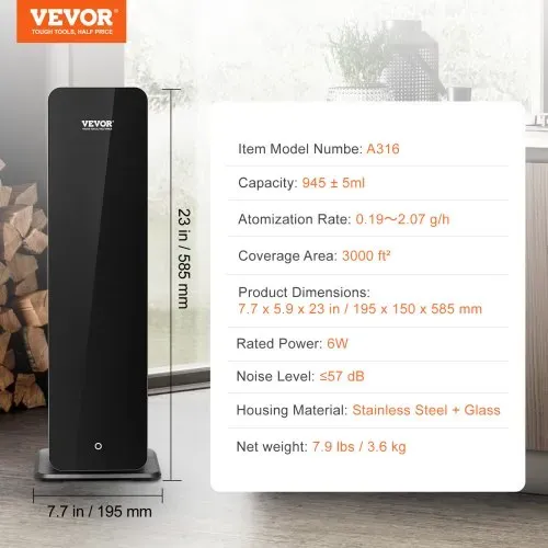 VEVOR Scent Air Machine 950 ml Bluetooth-Kaltluftdiffusor 279 ㎡ wasserlos – Bild 6