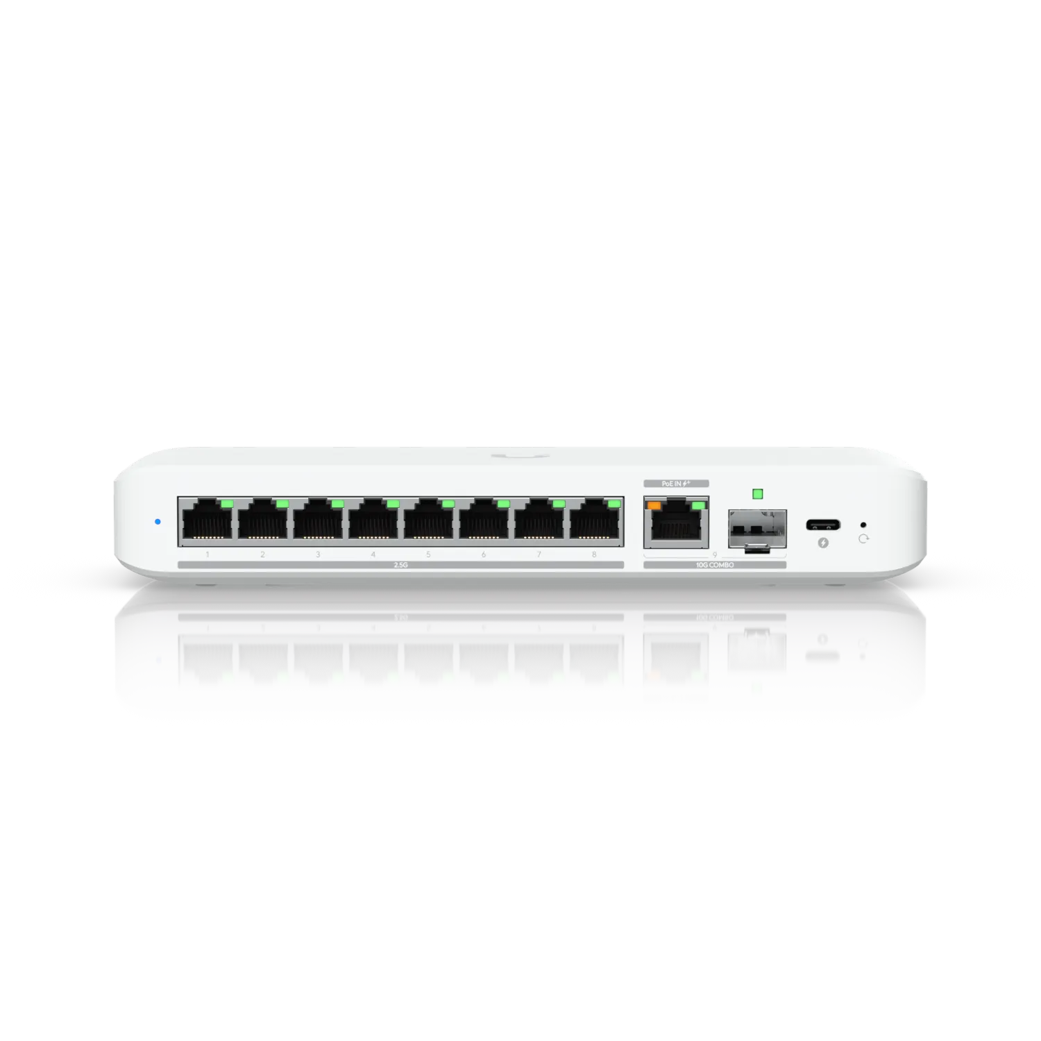 Ubiquiti Switch smart managed Layer2 9 Port • 8x 2,5 GbE • 1x 10 GbE PoE at In • Desktop • Lüfterlos • UniFi • USW-Flex-2.5G-8 – Bild 2