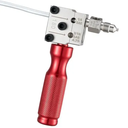 VEVOR 6 tlg. Bremsleitung Bördelgerät Set, 45° Bördelwerkzeug für Einfach- & Doppelbördelung, Rohraufweiter mit 2 Formmatrizen für 4,75mm & 6,35mm Außendurchmesser, Bremsleitung Reparatursatz für KFZ – Bild 8