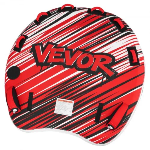 VEVOR Towable Tube für Boote, Wassersport-Schleppreifen für 3 Personen, bis 231 kg Tragfähigkeit, mit Flossen, Nylonhülle, Gepolsterten Griffen und Sicherheitsventil, für Seen, Flüsse und Meere, Rot VEVOR Towable Tube für Boote, Wassersport-Schleppreifen für 3 Personen, bis 231 kg Tragfähigkeit, mit Flossen, Nylonhülle, Gepolsterten Griffen und Sicherheitsventil, für Seen, Flüsse und Meere, Rot