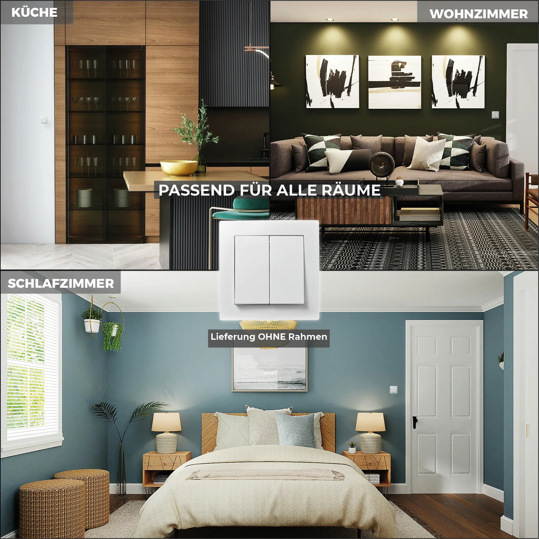 Wechselschalter McPower ''Flair'' 2-fach, 250V~/10A, UP, weiß – Bild 5