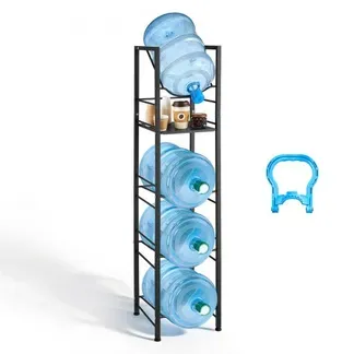 VEVOR Wasserkrughalter, 5-Stufig, für 4 Wasserflaschen, Wasserkrugregal mit Ablagefach, Wasserspenderregal, Wasserflaschenregal Wasserbehälterregal für Küche, Büro & Wohnzimmer, Schwarz VEVOR Wasserkrughalter, 5-Stufig, für 4 Wasserflaschen, Wasserkrugregal mit Ablagefach, Wasserspenderregal, Wasserflaschenregal Wasserbehälterregal für Küche, Büro & Wohnzimmer, Schwarz