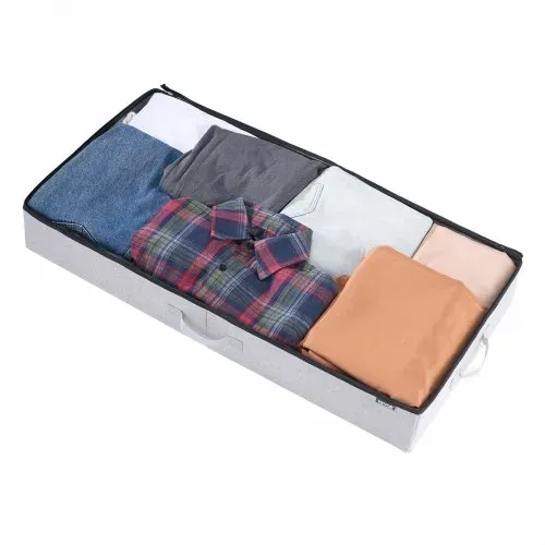VEVOR Unterbettkommode Unterbettaufbewahrungstasche 2 Stk. (85x43x12cm) Unterbettbehälter mit Deckel, Aufbewahrungsbox für Kleidung Schuhe Schlafzimmer Kleideraufbewahrungstasche 45 L – Bild 8