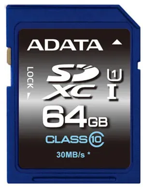 ADATA SDXC 64GB UHS Klasse 10 ADATA SDXC 64GB UHS Klasse 10