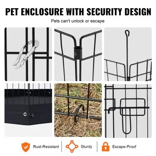 VEVOR Hundelaufstall, 4 Stk. 610 x 910 mm große Paneele, faltbarer Laufstall aus Metall, Hundezaun mit Tür und Bodenpolster aus 600D Oxford-Gewebe, Ideal für Hunde, Katzen und andere Kleintiere – Bild 4