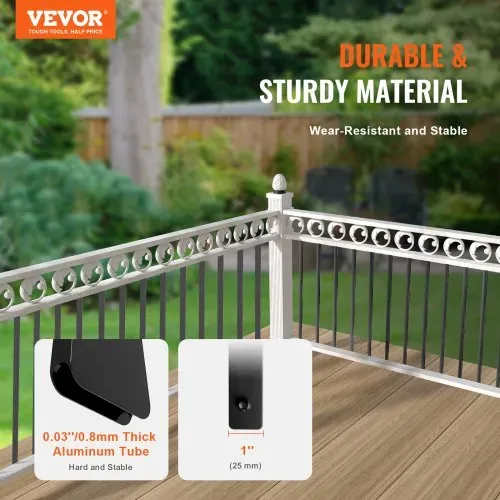 VEVOR Metallbaluster für Treppen, 25 x 5,5 x 750 mm flache dekorative Geländerstäbe aus Aluminiumlegierung, 51er-Pack Deckbaluster mit Schrauben, klassisches hohles Deckgeländer VEVOR Metallbaluster für Treppen, 25 x 5,5 x 750 mm flache dekorative Geländerstäbe aus Aluminiumlegierung, 51er-Pack Deckbaluster mit Schrauben, klassisches hohles Deckgeländer